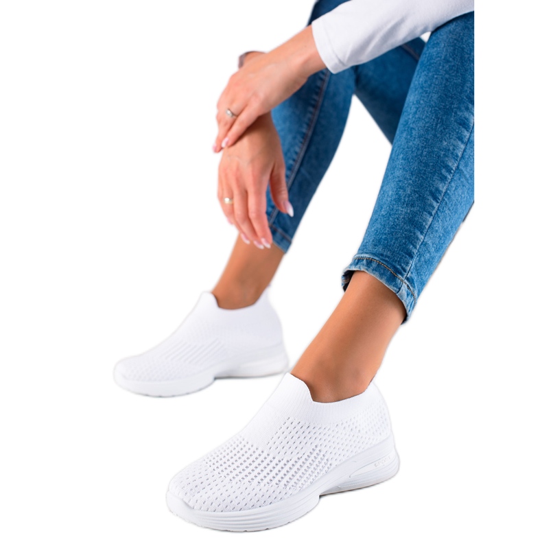Calzado deportivo sin cordones blanco