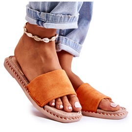 FJ1 Pantuflas Mujer Ante Naranja Atardecer