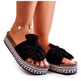 FJ1 Pantuflas De Mujer En Una Plataforma Masiva Terisa Negra negro