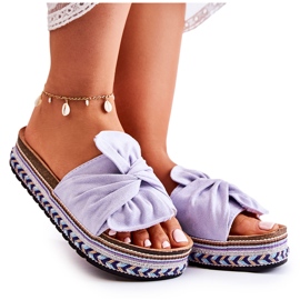 FJ1 Pantuflas De Mujer En Una Plataforma Masiva Violeta Terisa