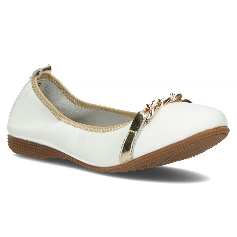 Bailarinas de piel con cadena Filippo DP3709/22 blanco