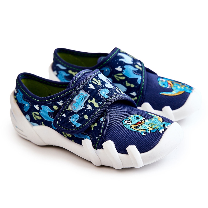 BEFADO S.A. Zapatos Pantuflas Befado Velcro Dinosaurio 273X341 Azul Marino