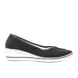 Zapatillas negras de tacón de cuña Denison negro