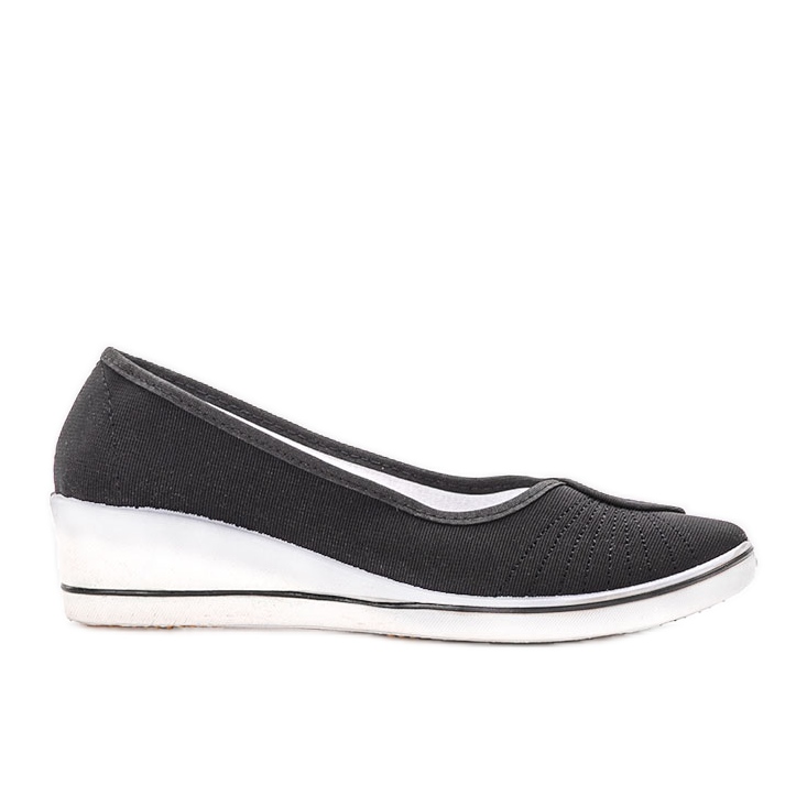 Zapatillas negras de tacón de cuña Denison negro Zapatillas negras de tacón de cuña Denison negro