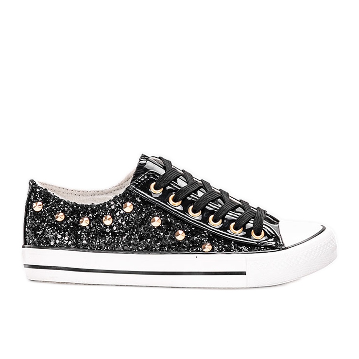 Zapatillas Kirst con purpurina en negro