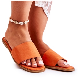FL1 Pantuflas Clásicas Mujer Liso Naranja Narsis