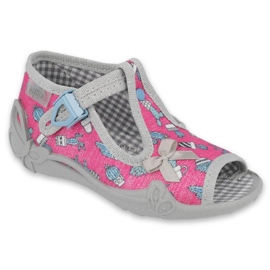 Calzado infantil befado 213P128 rosado plata gris