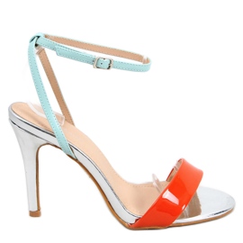 Sandalias tacón Nila Naranja multicolor
