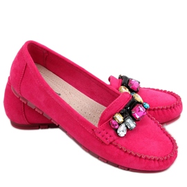 Mocasín con piedras Megara Fucsia rosado