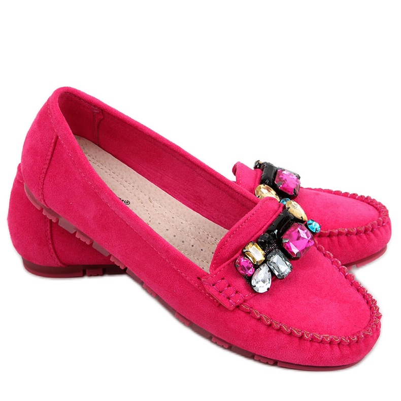 Mocasín con piedras Megara Fucsia rosado