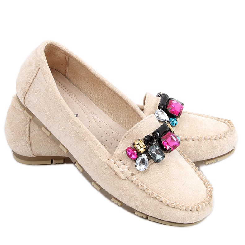 Mocasines con piedras Megara Beige