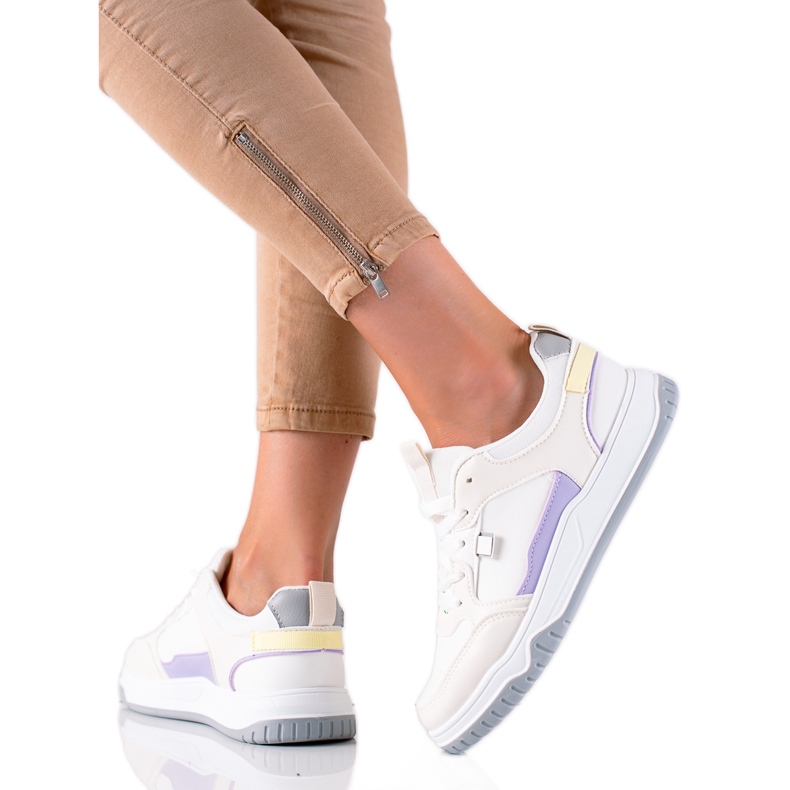 TRENDI Zapatos deportivos coloridos blanco multicolor