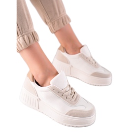 TRENDI Zapatillas con estilo en la plataforma beige