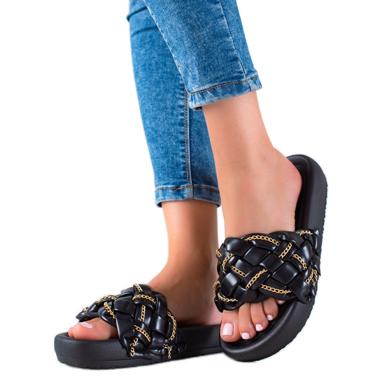 Seastar Zapatillas con estilo con cadenas negro