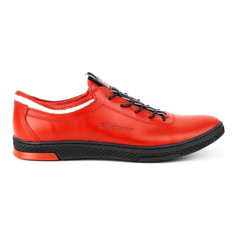 Polbut Zapato casual hombre piel K23 rojo con negro