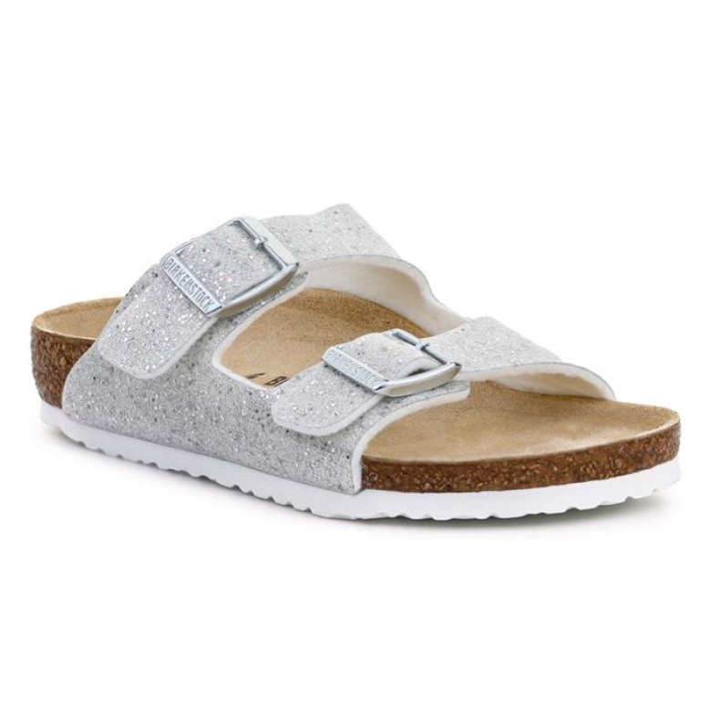 Kalpki Birkenstock Arizona Niños 1022230 Brillo cósmico Blanco plata