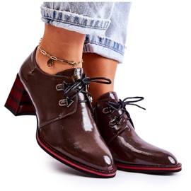 S.Barski Zapatos Con Cremallera Marrón y Rojo Laurosa