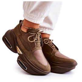 PS1 Deportivas deportivas de mujer Zapatos Kaki New Horizon marrón