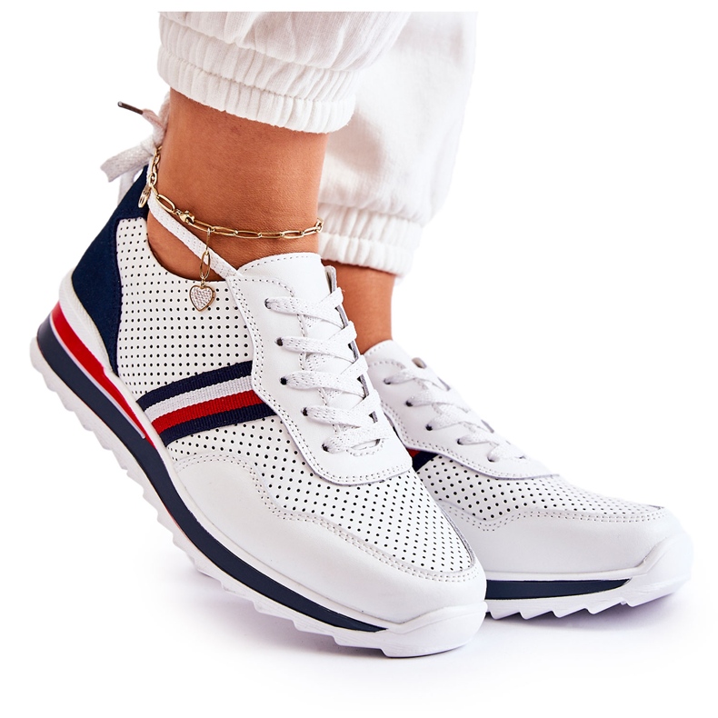 PE1 Deportivas mujer piel blanca y azul marino Jane blanco