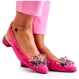 PA2 Bailarinas De Tacón Alto De Ante Con Adorno Elena Rosa