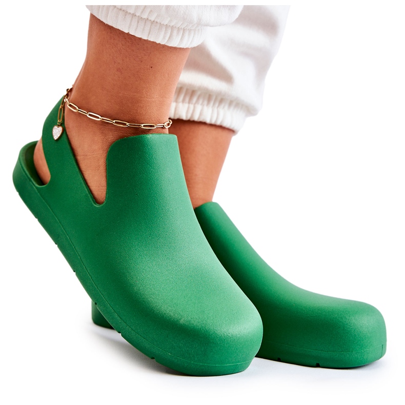 FS1 Zuecos de goma verde Meriko verde de moda
