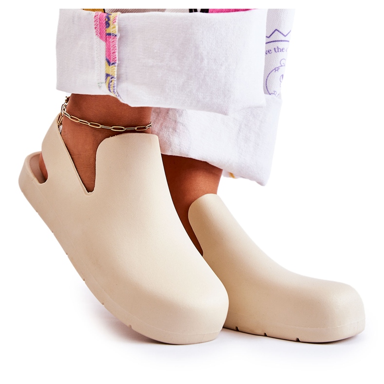 FS1 Zuecos De Goma De Moda Beige Claro Meriko