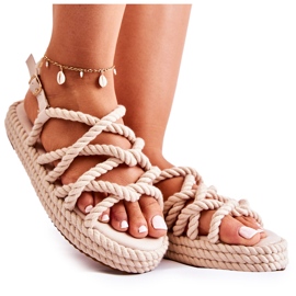 FS1 Sandalias Mujer Cómodas Trenzadas Beige Maurice