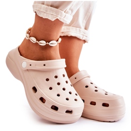 FS1 Pantuflas De Espuma De Mujer Crocs Beige Coline