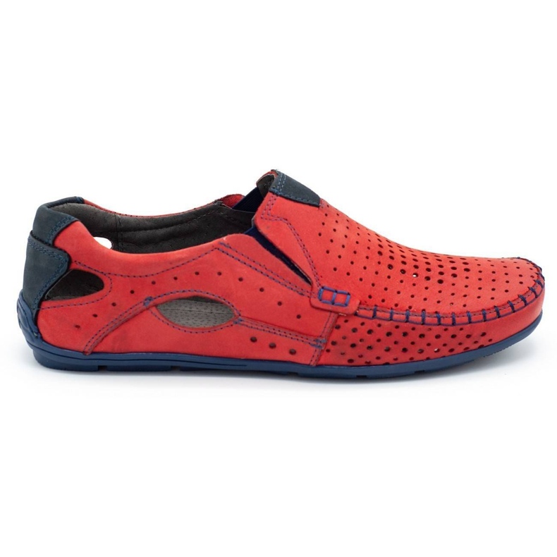 Mario Pala Zapatos de hombre mocasines 901 verano rojo