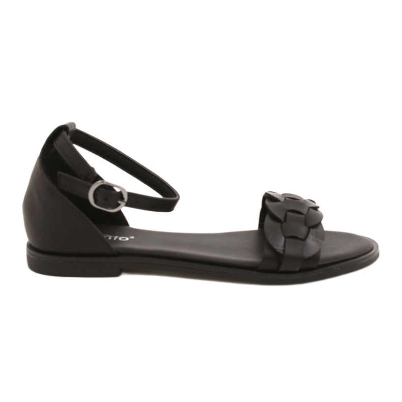 Evento Sandalias para mujeres con trenza 22SD35-4604 Negro