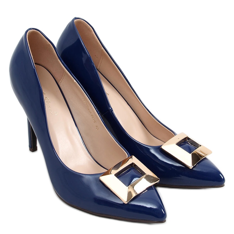 Zapatos de salón lacados Margaret Blue azul marino