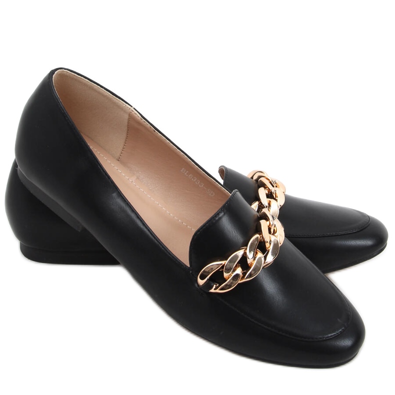 Mocasines negros con cadena Addison Mocasines negros con cadena Addison