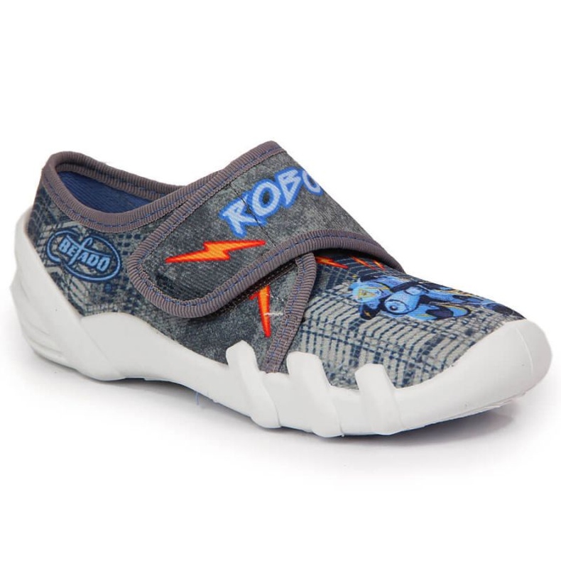 Pantuflas velcro grises para infantil Jr. Befado