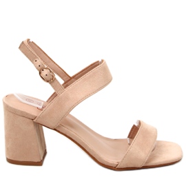 Sandalias de tacón Beige Peonía