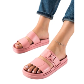 SHELOVET Zapatillas rosas con hebilla rosado