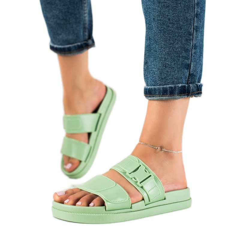SHELOVET Babuchas verdes con hebilla SHELOVET Babuchas verdes con hebilla