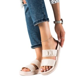 SHELOVET Babuchas Beige Con Hebilla