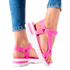 Groto Gogo Sandalias Cómodas Con Velcro rosa