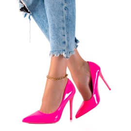 Small Swan Pasadores barnizados rosa