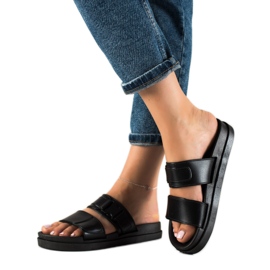 SHELOVET Pantuflas Negras Con Hebilla negro