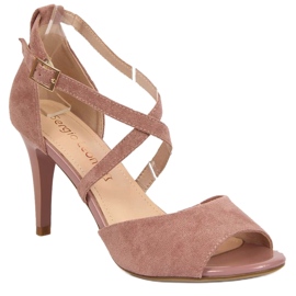 Sandalias rosas con tacón alto W Sergio Leone rosado
