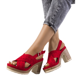 Sandalias rojas de tacón Cutts rojo