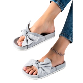 SHELOVET Zapatillas de moda con lazo. gris