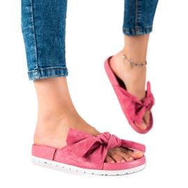 SHELOVET Zapatillas de moda con lazo. rosado