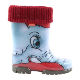 Botas para niños Demar, botas de goma con calcetín. azul gris rojo Botas para niños Demar, botas de goma con calcetín. azul gris rojo