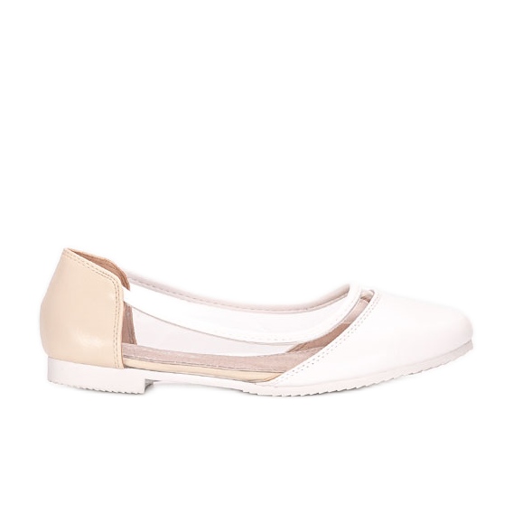 Bailarinas infantiles Juva blancas semitransparentes beige