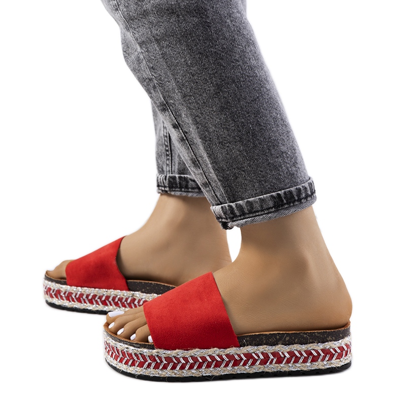 Sandalias rojas en la suela de corcho Bonython rojo