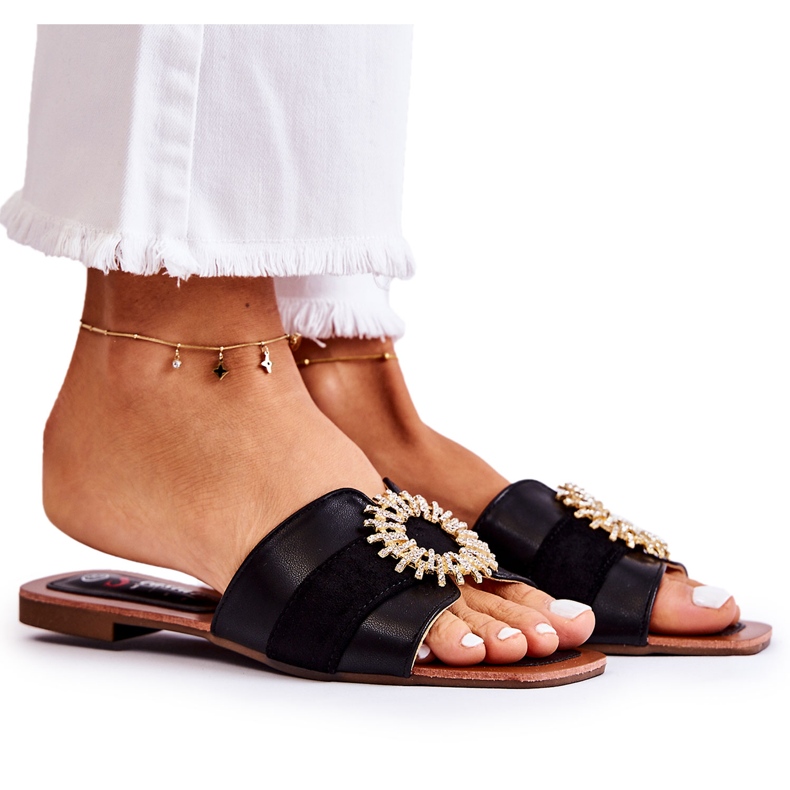 PS1 Pantuflas De Mujer Cómodas Con Adorno Ginera Negra negro