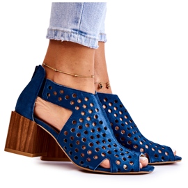 Botas caladas en un poste Maciejka 04593-17 Azul marino
