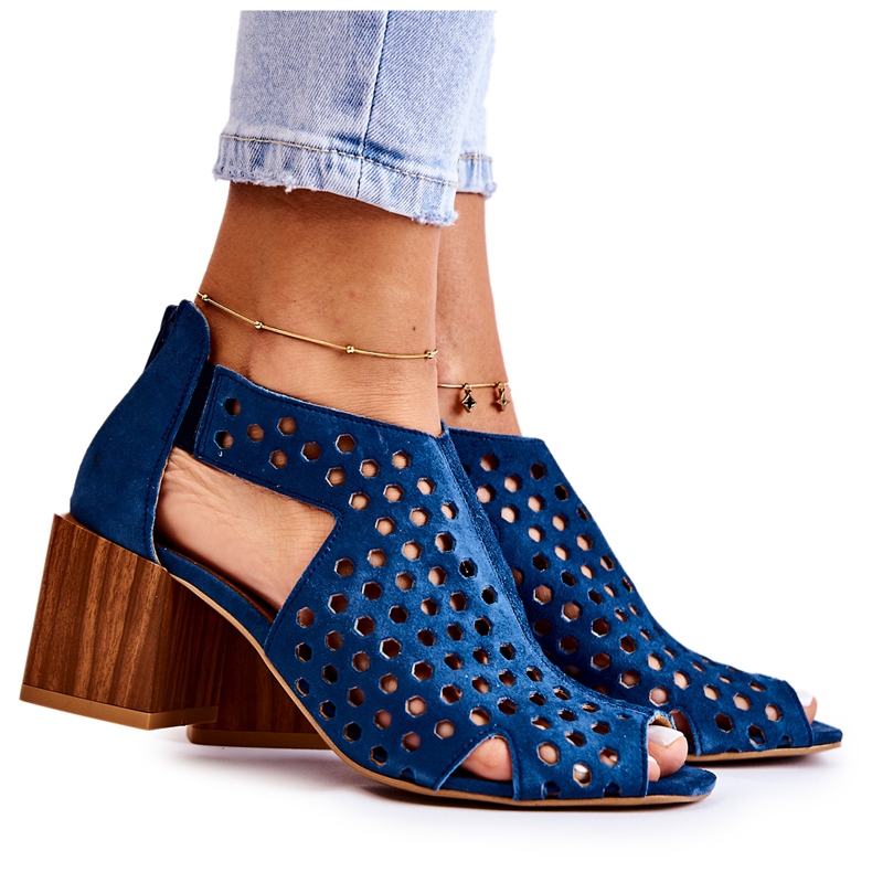 Botas caladas en un poste Maciejka 04593-17 Azul marino